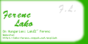 ferenc lako business card